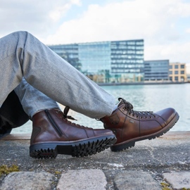 Botas impermeables de invierno para hombre con aislamiento de lana de oveja Rieker F3602-25 marrón 2 Botas impermeables de invierno para hombre con aislamiento de lana de oveja Rieker F3602-25 marrón 2