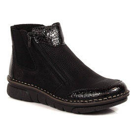 Cómodas botas de mujer con aislamiento negro Rieker negro 73355-00 7