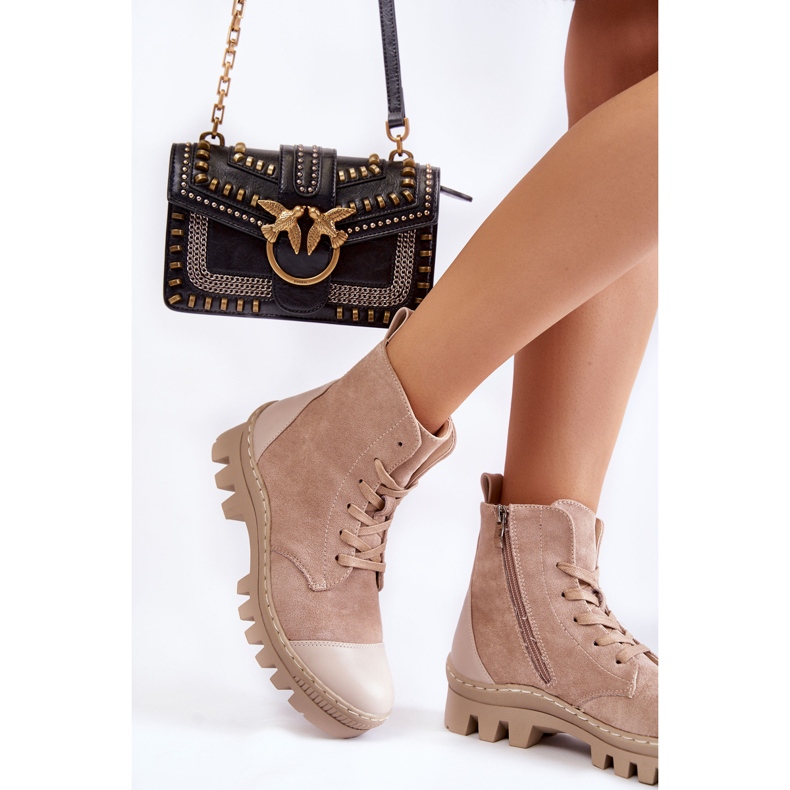 S.Barski Botas Mujer Ante Beige Margot 1