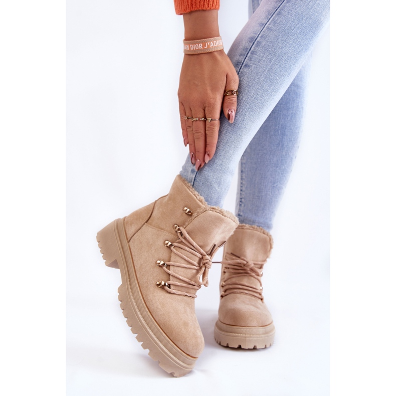 Botas Mujer Ante Beige Bellita Trappers 1 Botas Mujer Ante Beige Bellita Trappers 1