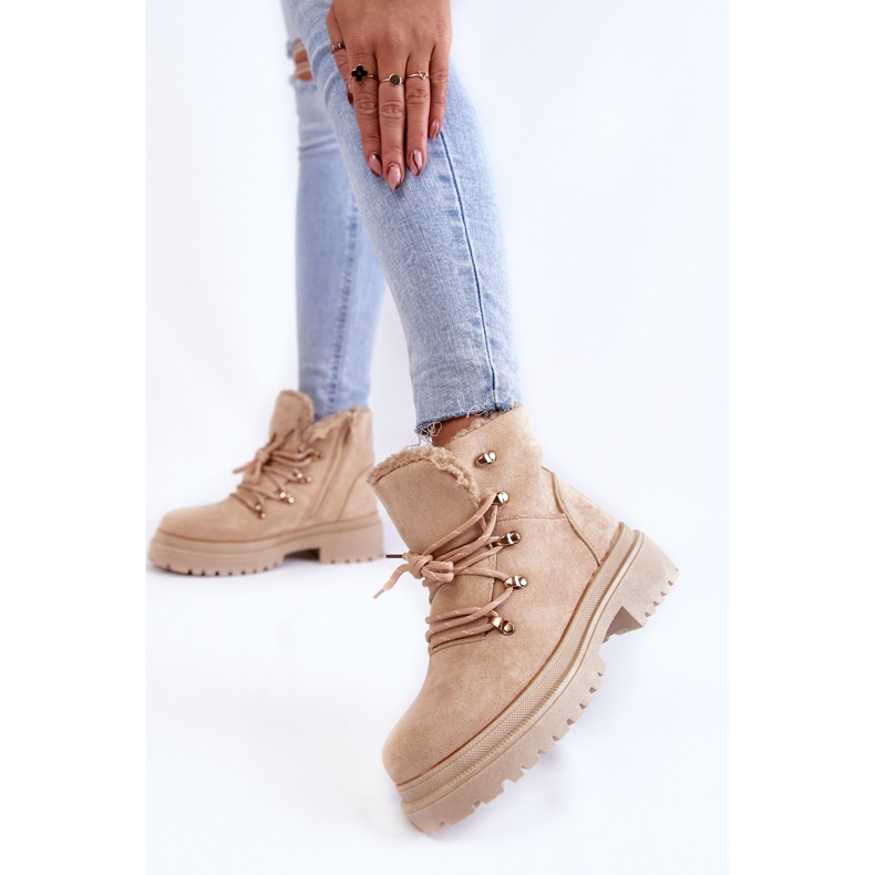 Botas Mujer Ante Beige Bellita Trappers 2 Botas Mujer Ante Beige Bellita Trappers 2