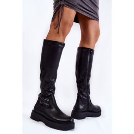 Sergio Leone Botas De Mujer De Cuero En La Plataforma Aretha Negra negro 3