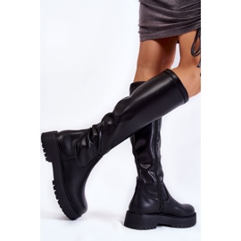 Sergio Leone Botas De Mujer De Cuero En La Plataforma Aretha Negra negro 5