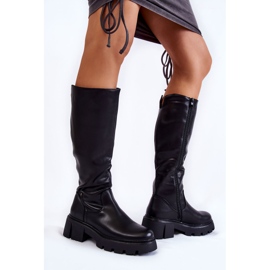 Sergio Leone Botas Altas Mujer Piel Negra Caldera negro 2
