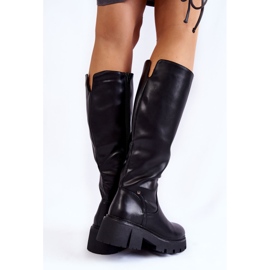 Sergio Leone Botas Altas Mujer Piel Negra Caldera negro 6