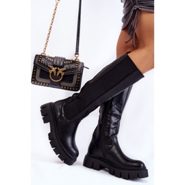 PE1 Botas De Mujer En La Plataforma Hasta La Rodilla Negro Milania 5