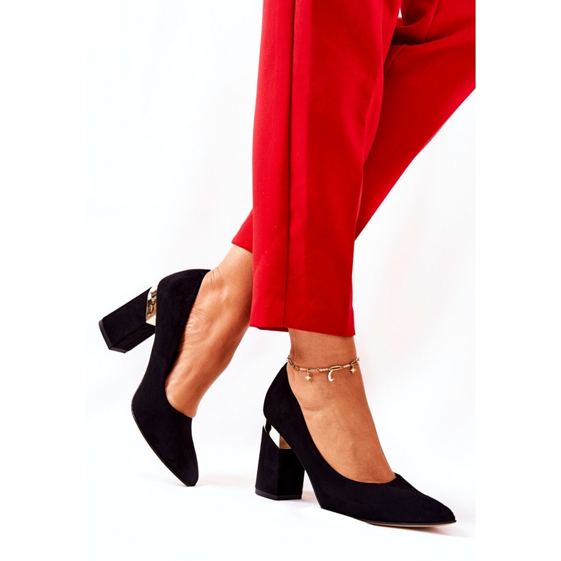 Pombas Lewski de gamuza para mujeres 3117 Negro 1