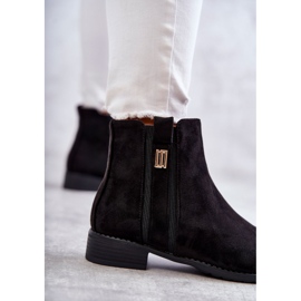 S.Barski Botines Mujer De Ante Con Adorno, Negro 3