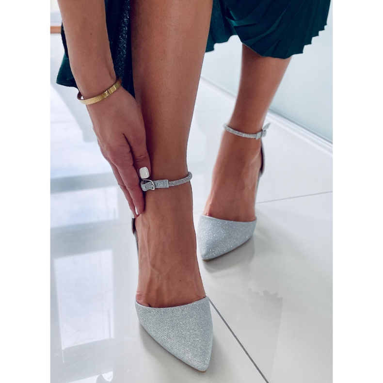 PA1 Bombas formales en el poste Orchid Silver plata gris 1