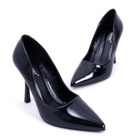 PA1 Anika Zapatos de salón de mujer lacados en negro 2