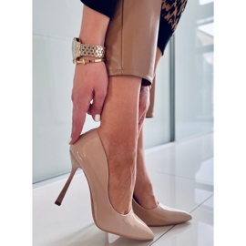 PA1 Anika Khaki zapatos de salón de mujer lacados beige 2