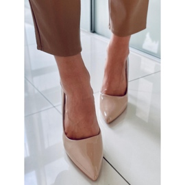 PA1 Anika Khaki zapatos de salón de mujer lacados beige 4