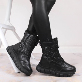Botas altas de nieve para mujer con pelo negro Vinceza 4
