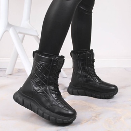 Botas altas de nieve para mujer con pelo negro Vinceza 5