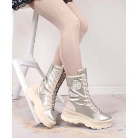 Botas de nieve beige metalizado para mujer Bugatti KK253134 4
