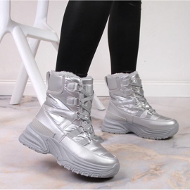 Botas de nieve mujer con cordones plata metalizada Potocki 5