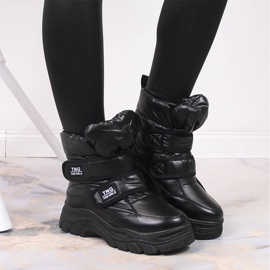 Botas de esquí negras con velcro y velcro para jóvenes Potocki negro 6