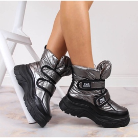 Botas nieve niño Potocki peltre velcro plata 4