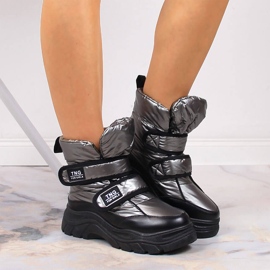 Botas nieve niño Potocki peltre velcro plata 6