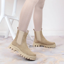 Botas Jodhpur de piel y ante, con aislamiento beige Filippo 6