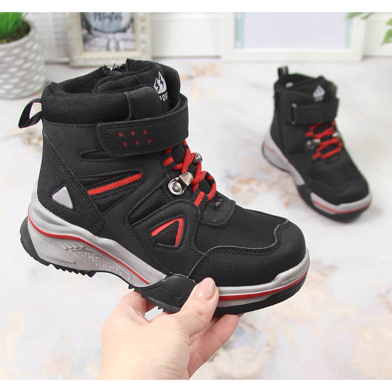 News Zapatos de niño con aislamiento de lana de oveja negro 1