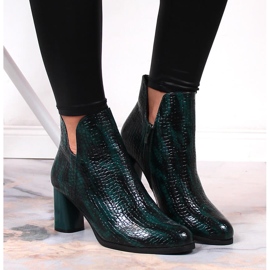 Botas de mujer lacadas sobre poste de cocodrilo, con aislamiento verde Jezzi 6