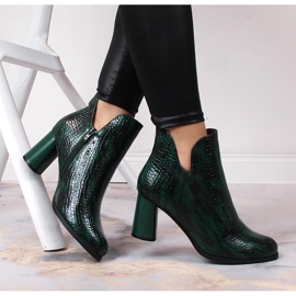 Botas de mujer lacadas sobre poste de cocodrilo, con aislamiento verde Jezzi 4