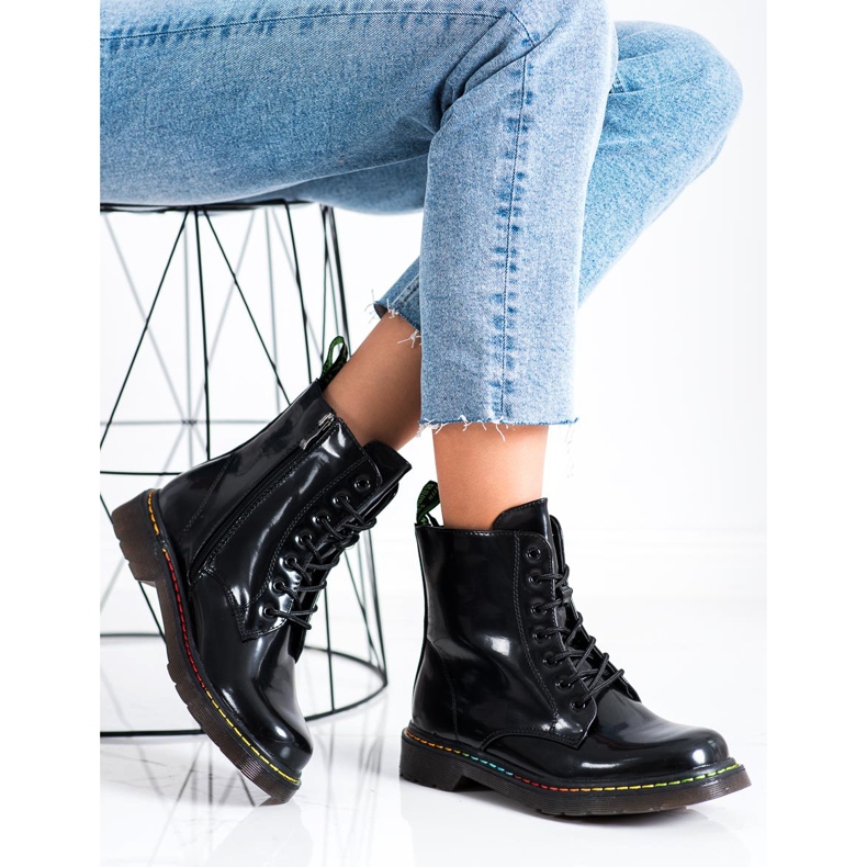 Weide Botas negras con cordones negro 2