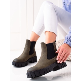Botines Chelsea fabricados en piel ecológica de Sergio Leone verde 3