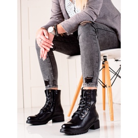 Super Mode Botas negras con cremallera decorativa negro 3