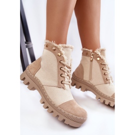 S.Barski Botas De Mujer De Moda Beige Claira 5