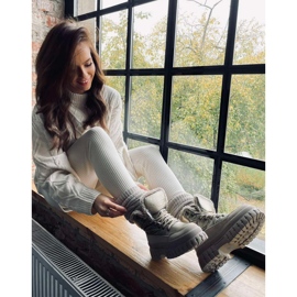 BM Botas de nieve Renn Khaki para mujer caqui 7