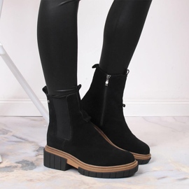Botines de piel y ante para mujer con aislamiento negro Filippo 7