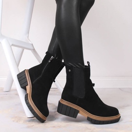Botines de piel y ante para mujer con aislamiento negro Filippo 5