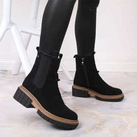 Botines de piel y ante para mujer con aislamiento negro Filippo 6