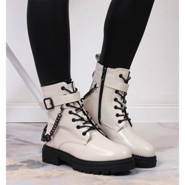 Laura La.Fi Botas de mujer de charol con cadena, aislantes, beige La.Fi 6