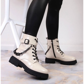 Laura La.Fi Botas de mujer de charol con cadena, aislantes, beige La.Fi 5