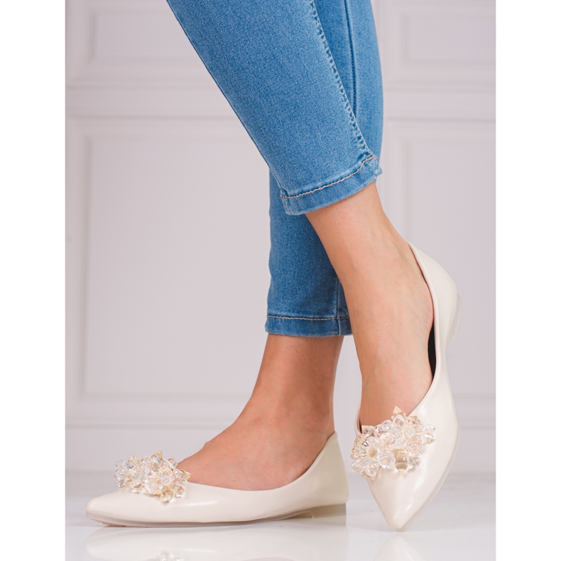 Bailarinas de mujer con cristales shelovet beige 1