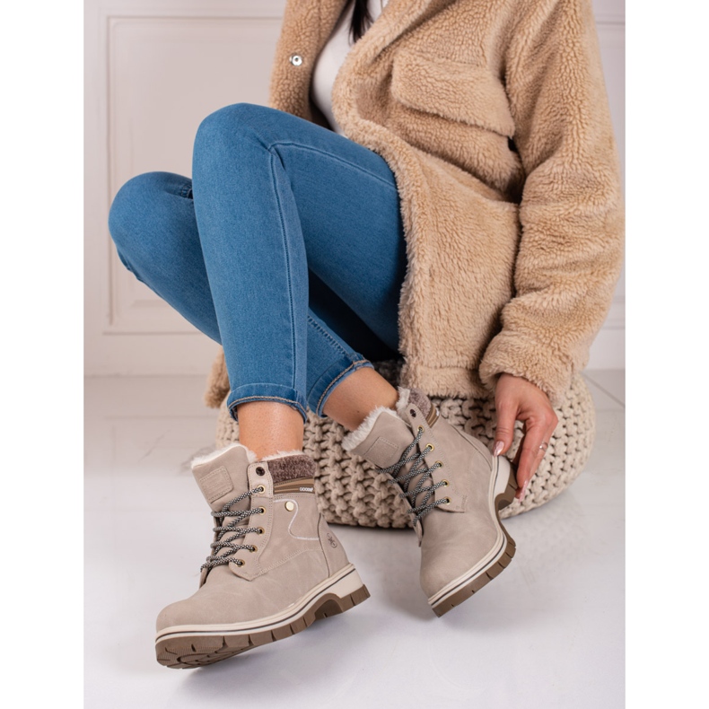 Botas de montaña con aislamiento shelovet para mujer beige 2
