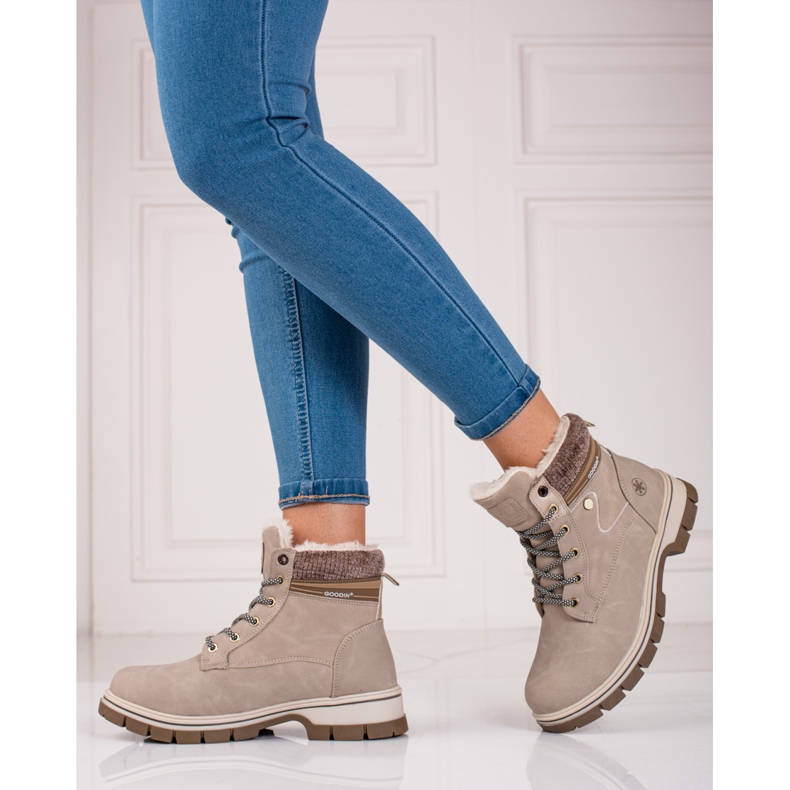 Botas de montaña con aislamiento shelovet para mujer beige 1