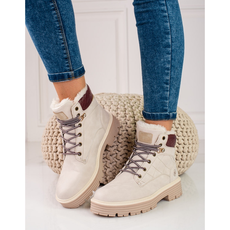 Cazadoras de mujer con aislamiento de piel shelovet beige 1