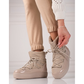 Botas de nieve mujer shelovet beige oscuro 1