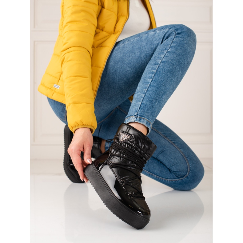 Botas de nieve shelovet negras para mujer negro 1