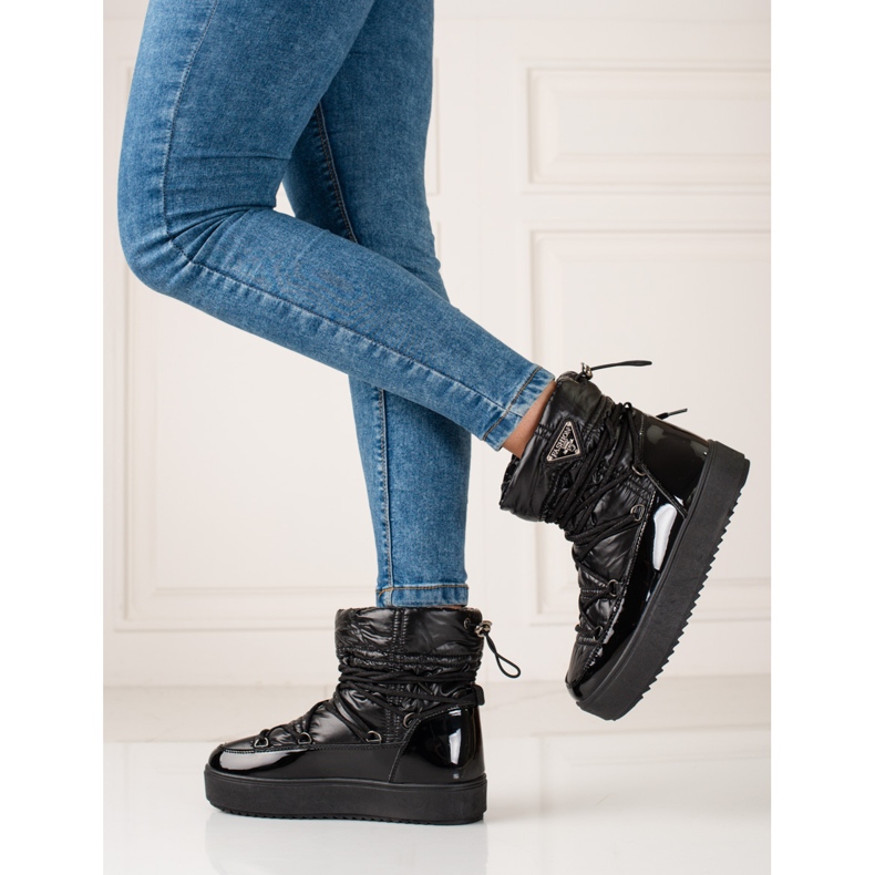 Botas de nieve shelovet negras para mujer negro 2