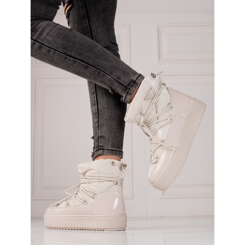 Botas de nieve mujer shelovet beige claro 2