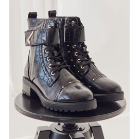 PG1 Botas Cálidas Piel Ecopiel Serpiente Negro Colira 8
