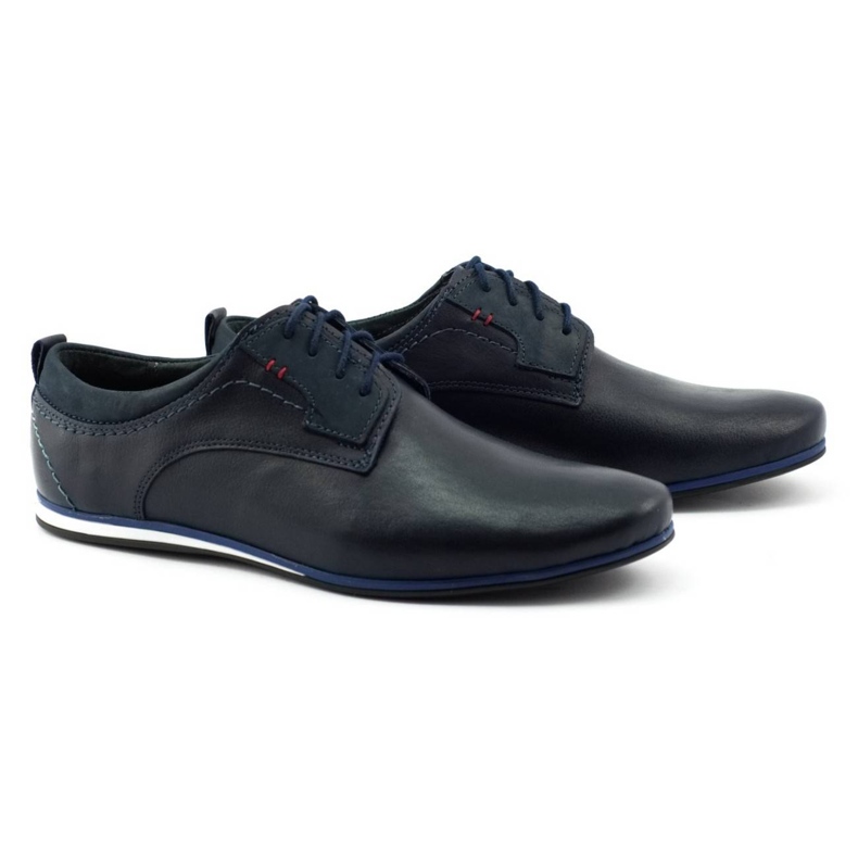 Olivier Zapatos de cuero para hombres 731 azul marino 2