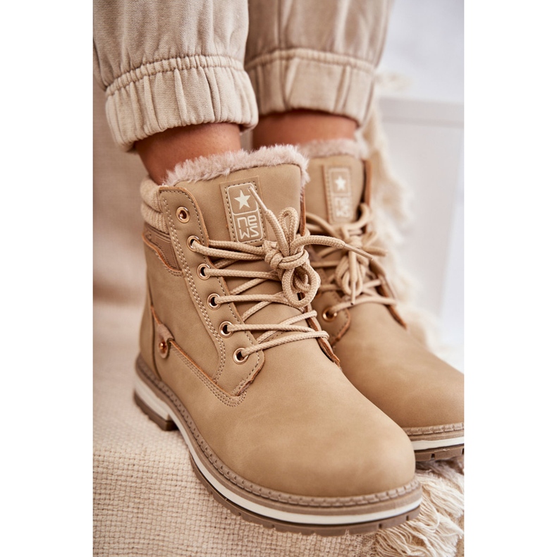 PE1 Botas Cálidas Mujer Trappers Beige Oscuro Liv 4