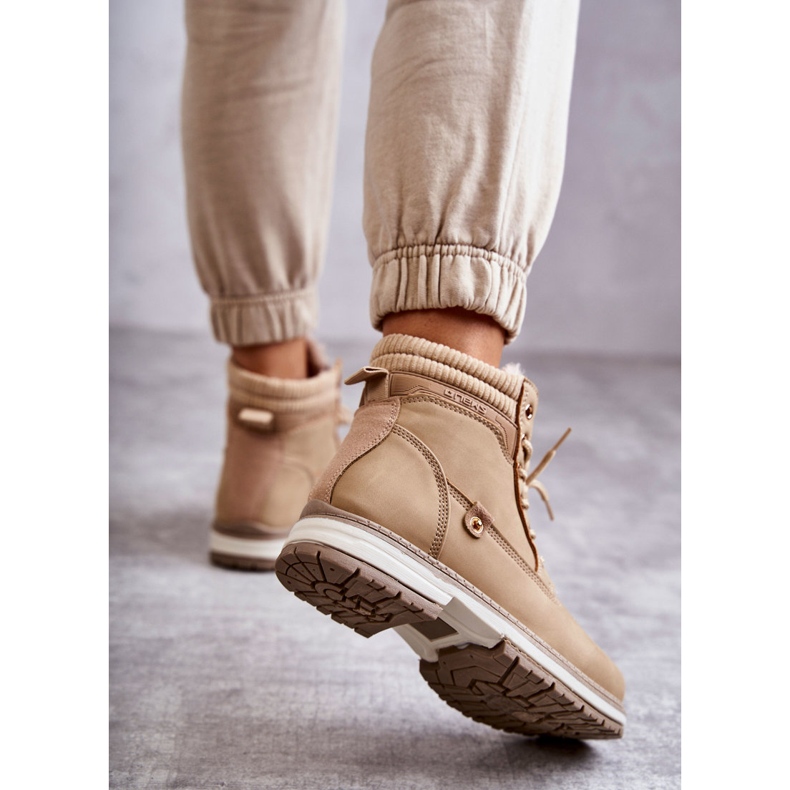 PE1 Botas Cálidas Mujer Trappers Beige Oscuro Liv 2
