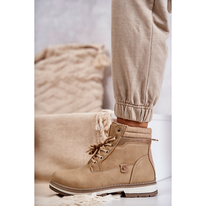 PE1 Botas Cálidas Mujer Trappers Beige Oscuro Liv 3